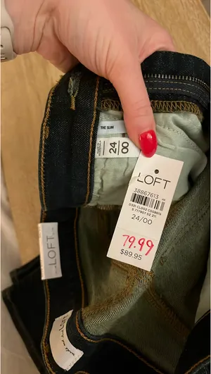 Loft “the slim” dark wash jeans thumbnail 4