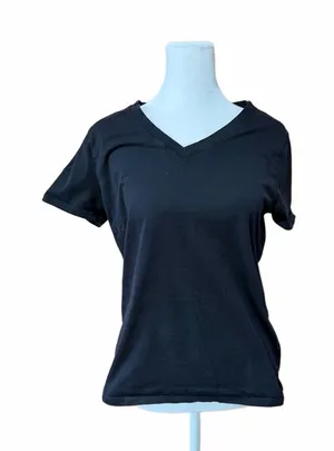 Time and Tru Classic Black V-Neck Women's Tee thumbnail 1