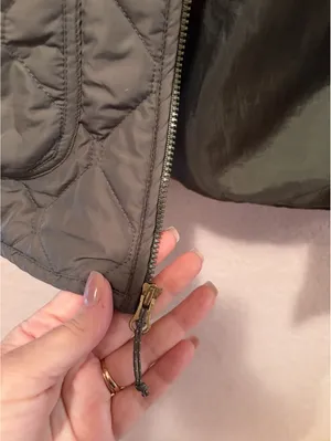 Eddie Bauer Quilted Olive‎ Green Jacket with Snap and Zipper Closure thumbnail 6