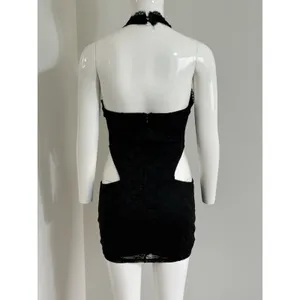 Windsor Gothic Lace Halter Mini Dress Women’s Black Cutout Whimsigoth Size M thumbnail 7