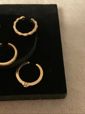 Gold Stackable Midi Ring Set thumbnail 6
