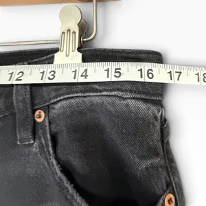 American Eagle High Waisted Cuffed Stovepipe Jean Womens 8 Black Classic Denim thumbnail 9