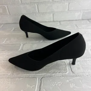 French Connection Kitten Heels Womens 7.5 Black Pointed Closed Toe‎ Solid Knit thumbnail 8