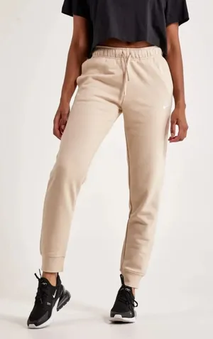 Nike Sportswear Club Fleece Mid Rise Joggers Beige Tan Sweatpants Small thumbnail 1