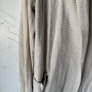 Kimchi Blue Sweater Coquette Medium Cream Open Front‎ Cardigan Pockets Boho thumbnail 4