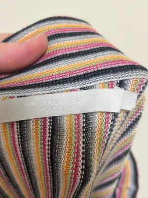 One Grey Day Retro Striped Ribbed Midi Skirt Multi-Color Size Small thumbnail 4