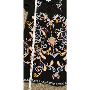 Skies Are Blue Dress Size Small Black Embroidered Shift Boho‎ Floral Feminine thumbnail 13