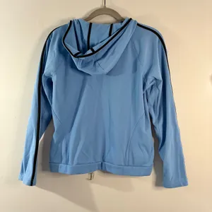 Talbots Full Zip Comfort Hoodie Jacket Athletic Track Blue Black Trim‎ S thumbnail 3