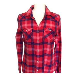 American Eagle Outfitters Plaid Button Up Shirt Red Blue Long Sleeve Small thumbnail 2