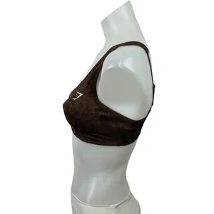 Gymshark Adapt Animal X Whitney Seamless Twist Front Brown Sports Bra Size S thumbnail 2