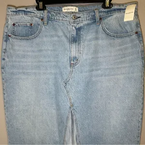 NEW Abercrombie & Fitch front slit denim midi skirt women’s plus size 18 / 34 thumbnail 4