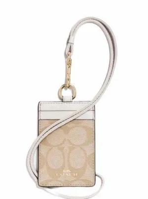 Coach Khaki Chalk Lanyard ID Holder thumbnail 1