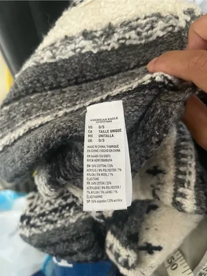 American Eagle Gray Fair Isle Infinity Scarf Womens Wool Blend Nordic Winter thumbnail 5