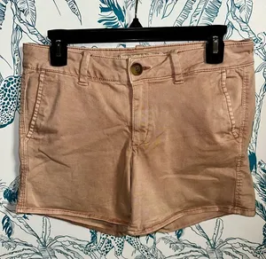 American Eagle Outfitters Pink Tan Denim Shorts thumbnail 1