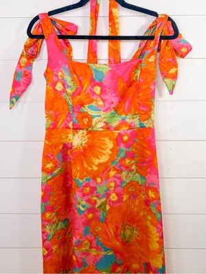 Show Me Your Mumu Garden Midi Dress Miss Malibu, EUC, Medium, MSRP $198 thumbnail 7