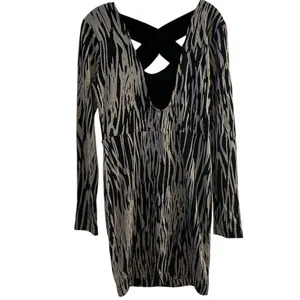 BCBGeneration Zebra Print Dress Black Velvet‎ Trim Size M thumbnail 11