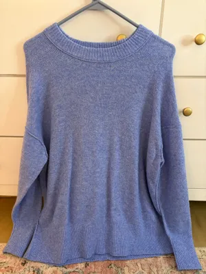 Aerie Oversized Sweater Knit Blue Light thumbnail 1