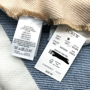 J.Crew Womens Classic Scarf Blue Brown Ivory 77"Lx25"W thumbnail 3