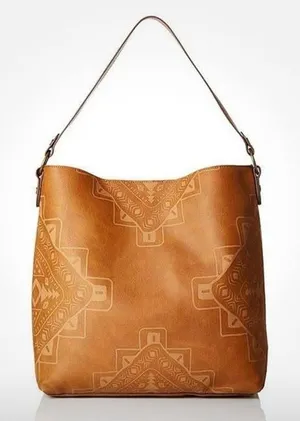 Bohemian Brown‎ Vegan Leather Hobo Shoulder Bag thumbnail 1