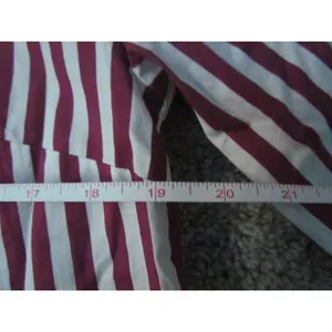 Talbots Button Down Shirt S Burgundy White Striped‎ Cotton Long Sleeve Classic thumbnail 6