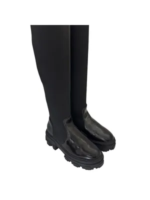 ASOS DESIGN Kimmy Chunky Flat Lug Sole Over The Knee Pull-On Boots Black Size 8 thumbnail 15