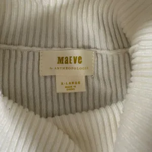 Maeve Anthropologie Ribbed Turtleneck Sweater Womens X-Large Ivory Slit Sleeve thumbnail 5