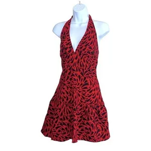 Free People Cecil Halter Mini Dress Red Black Size L Y2K Party thumbnail 2