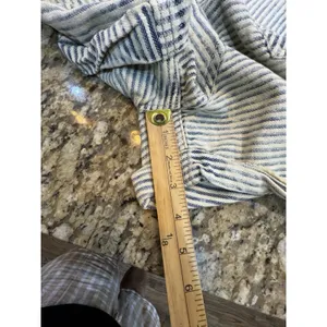 Free People Ziggy Denim Shortalls in a striped "Find Your Way Back" wash Size XL thumbnail 6