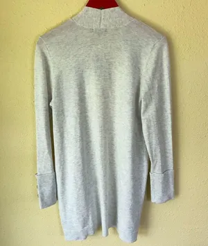 Verve Ami Gray Sweater Cardigan with button accent M thumbnail 7