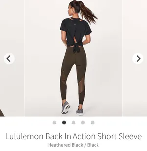 Black Lululemon Tee Shirt - Back In Action Short Sleeve thumbnail 9