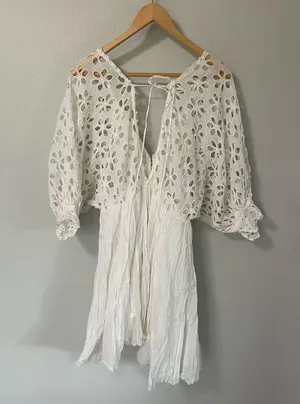 Free People White Dress Size Medium thumbnail 2
