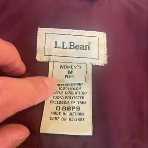 LL Bean Puffer Insulated Fleece Lined Burgundy Winter Coat Womens Size Medium thumbnail 10