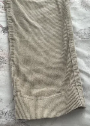 Corduroy Beige Ivory Bootcut Pants, one size thumbnail 8