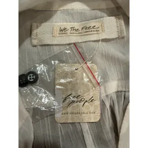 Free People We The Free Float‎ Away Shirt White Cotton Boho XS NWT Festival chic thumbnail 8