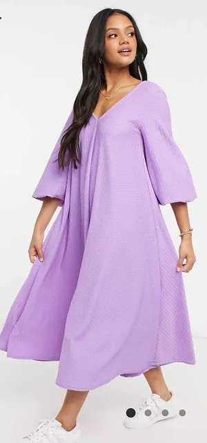 ASOS Purple Textured Smock Dress thumbnail 1