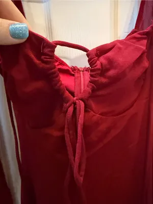 Princess Polly Long Sleeve Tie-Front Mini Dress in Wine XS thumbnail 4