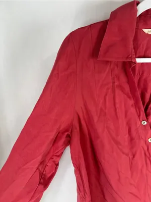 Soft Surroundings Washed Tencel Asymmetrical Tunic Top Red Size M thumbnail 4