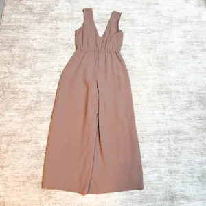 Babaton Aritzia Women’s 0 Sleeveless V-neck Pleated Jumpsuit Pockets Wide leg thumbnail 8