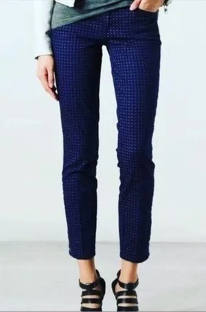 Tory Burch Tory navy daisy dots Emmy ankle crop pants size 29 thumbnail 1