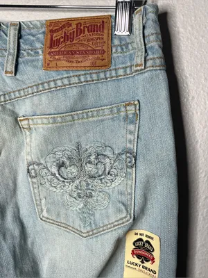 NEW Lucky Brand Embroidered Pockets Low Rise Fleur Wonder Crop Capri Pants thumbnail 6