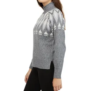 Badgley Mischka Fair Isle Turtleneck Sweater Size L thumbnail 2