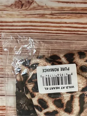 Pure Romance Wild At Heart Black Leopard Print 2 Pc Satin Cami & Short Set Sz XL thumbnail 5