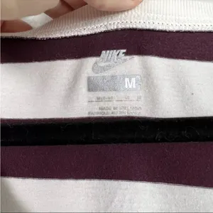 Nike Womens Striped Long Sleeve‎ Tee Maroon White Sz M thumbnail 2