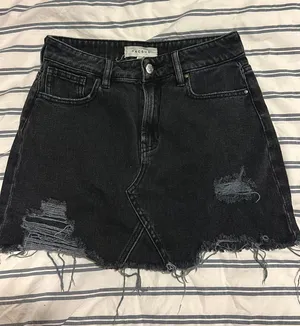 PacSun Black Distressed Jean Skirt thumbnail 1