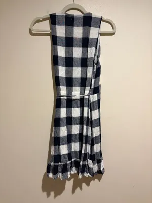 Rails Madison Mini Wrap Dress Azure Check Navy Blue White thumbnail 9