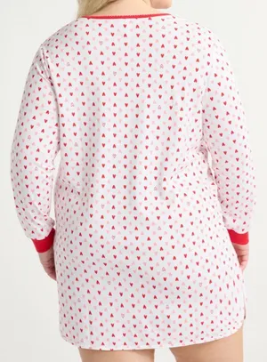 Walmart Joyspun Women's Jersey Long Sleeve Henley Sleepshirt thumbnail 4