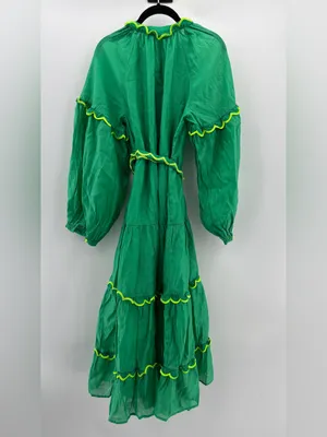 Celia B Tiered Emerald Flame Midi Dress thumbnail 4