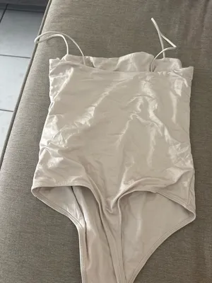 Forever 21 Cream Satin Bodysuit thumbnail 1