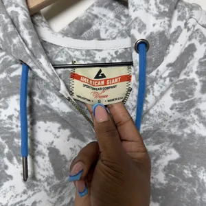 American Giant Women‎ 100% Cotton Hoodie Small Gray Marble Zip Up Sweatshirt USA thumbnail 7