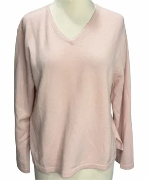 Cottage Clothing Inc Cashmere Sweater Womens M Pink Knit‎ Soft Girl Cozy Luxury thumbnail 1